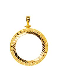 Resim 14 Ayar Minimal Kalpli Tam Altın Çerçevesi 