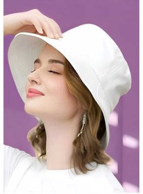 Resim Tezzgelsin Unisex Uv Korumalı Pamuku Bucket Şapka Beyaz 