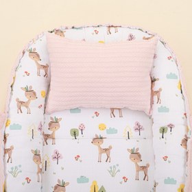 Resim Babynest ve Yastık - Çift Taraflı - Şeker Pembe Örgü - Ceylan 