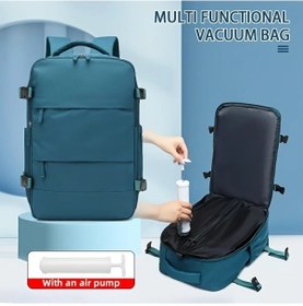 Resim Dashanshop 1 Adet Manuel Hava Pompalı Peacock Blue Vakumlu Seyahat Sırt Çantası Hafif Taşınabilir Laptop Bölmeli Ayarlanabilir Askılar - Siyah 