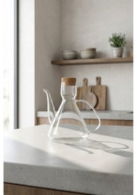 Resim Arlina Akasya Kapaklı Cam Yağdanlık - 1000 Ml Şeffaf 