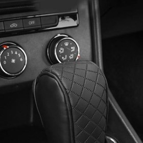 Resim Çoğu Otomobil için Deri Vites Topuzu Kılıfı, Kaymaz Tasarımlı PU Deri Vites Topuzu Kılıfı, SUV Kamyonlar ve Karavanlar için Uygun, Siyah 