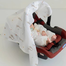 Resim Kuğu Pamuk Müslin Puset Örtüsü 