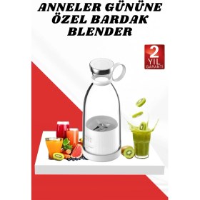Resim Anneler Günü Için Renkli Paslanmaz Çelik Bardak Blender Hediye 