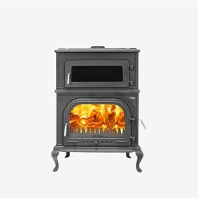 Resim Tds Optima X Fırınlı,yan Kapaklı, Alttan Küllüklü Döküm Şömine Soba 