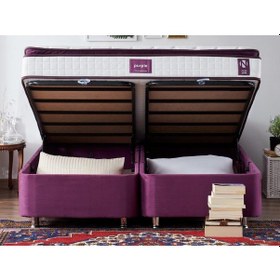 Resim Nironyatak Niron Purple Yatak Seti 160X200 Cm Çift Kişilik Yatak Baza Başlık 