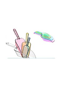 Resim Erzak Küreği - 4 Lü Ölçü Küreği Renkli 