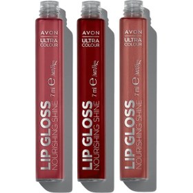 Resim Avon Ultra Color Gleaming Guava + Peony Blush + Wisteria Glow Dudak Parlatıcısı 3'Lü 