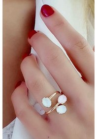 Resim Swarovski Taşlı 925Ayar Gümüş Rose Ayarlanabilir Yüzük (516767126) 