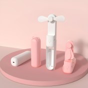 Resim 1 Adet Taşınabilir Mini Yelpaze - USB Şarj Edilebilir, Kadınlar İçin 3 Hızlı Katlanabilir El Feneri, Kompakt Cep Tasarımı, ABS Malzeme, Dış Mekan Seyahatleri ve Sporlar için İdeal, Beyaz & Pembe Seçenekler 