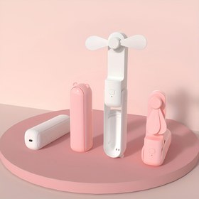 Resim 1 Adet Taşınabilir Mini Yelpaze - USB Şarj Edilebilir, Kadınlar İçin 3 Hızlı Katlanabilir El Feneri, Kompakt Cep Tasarımı, ABS Malzeme, Dış Mekan Seyahatleri ve Sporlar için İdeal, Beyaz & Pembe Seçenekler 