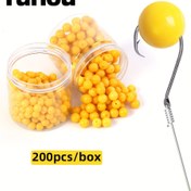 Resim 200 adet TURIOU Sarı Yüzen Balık Yemi - Bass, Carp ve Catfish için Tatlı Mısır Aromalı Yumuşak Yem - Dayanıklı TPE Malzeme, Vahşi ve Havuz Balıkçılığı için İdeal, Balık Yemi 