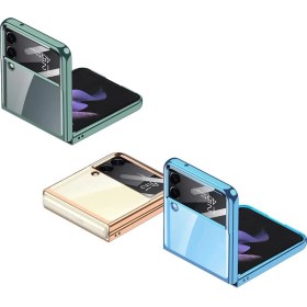 Resim AktarMobile Samsung Galaxy Z Flip 4 Uyumlu Kılıf Kamera Lens Korumalı Kapak Tam Uyumlu Electroplate Metalik Renk 