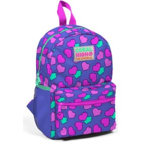 Resim Coral High Kids Lavanta Kalp Desenli İki Bölmeli Yuva Sırt Çantası 