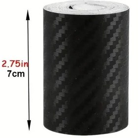 Resim Sunshine022 2 Adet 7x3 3d Nano Karbon Fiber Araç Kapı Kenar Koruma Filmi Çizilmez 