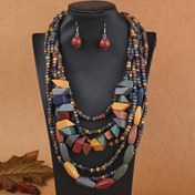 Resim 1 Çift Küpe + 1 Kolye Vintage Takı Seti Ahşap Boncuklar ile Yapılmıştır. Kabile Aksesuarları Günlük Kıyafetler ve Parti Dekoru ile Uyumlu - Taş Oluşturma Yöntemi: Sentetik; Doğum Taşı: Kasım Doğum Taşı; Tema: Tatil; Ana Malzeme: Boncuk; Stil: Vintage; Stil: Boho; Durum: Günlük Durum; Mevsim: Tüm Uygun; Tatil: St. Patrick'S Day 