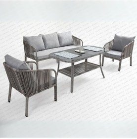 Resim Capri Swing Artemis Üçlü Rattan Balkon Bahçe Takımı Gri 