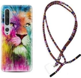 Resim kilifland Xiaomi Mi Note 10 ile Uyumlu Kılıf Rasta Ipli Boyun Askılı Desenli Silikon Colorfull Leon 2 1388 