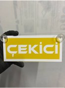 Resim Sarı Renk Üzeri Beyaz Renk Çekici Yazılı Vantuzlu Cam Süsü 