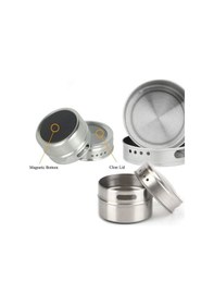 Resim Kaliteli Paslanmaz Çelik 3 Lü Paket Mıknatıslı Baharatlık Cin114 Gri 