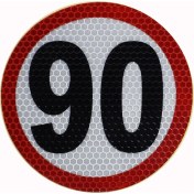 Resim Badem10 Reflektörlü Fosforlu Bant Tır Kamyon Dorse Arkası "90" Hız Yazısı 11 cm 