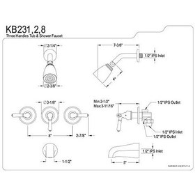 Resim Kb238 Magellan Küvet Duş Bataryası, 3 Kollu, Fırçalanmış Nikel, 12,7 Cm Musluk 6998 