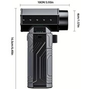 Resim Challenger Siyah Taşınabilir El Tipi Toz Üfleyici 90000 Rpm 430g 70m/s 4x2500mah Pil Tip-c Şarj Araba Bahçe Temizliği Ters Çıkış Akımı 