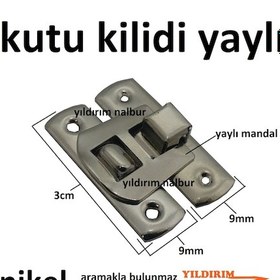 Resim Nikel Renk Kutu Kilidi Metalik Yaylı Dekoratif Klips Sandık Kilid 