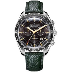 Resim Jacques Philippe Jpqgc43115x Swiss Made Quartz Deri Yeşil Kahverengi Kadran Safir Cam 41 Mm Erkek Kol Saati 