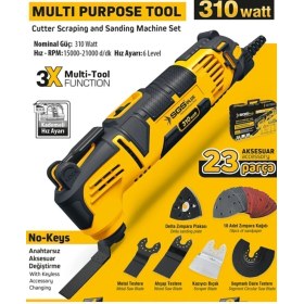 Resim Sgs Raspalama Zımparalama Makine Seti 310 Watt 23 Parça - Metal Ahşap Kazıyıcı 