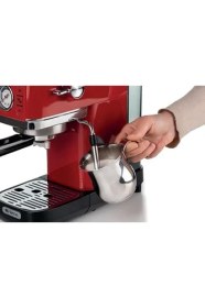 Resim Esmo Home Ariete Moderna Espresso Slim Kahve Makinesi Kırmızı 1381/13 - Metal Espresso Kahve Makinesi, Öğütülmüş Kahve ve Ese Pod Kahve ile Uyumlu, 1300 Watt, 1,1 Litre Su Tankı, Maxi Cappuccino Cihazı 