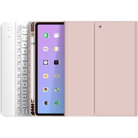 Resim Apple Uyumlu iPad 8. Ve 9. Nesil 2020 /2021 10.2 Inç Tablet Bluetooth Klavyeli Kılıf Türkçe Klavye Kılıf 