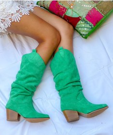 Resim irmona Terry Yeşil Dana Süet Körüklü Dallas Çizme 