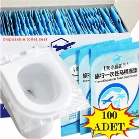 Resim Leaf Shop 100 Adet Tek Kullanımlık Klozet Örtüsü Klozet Poşeti Klozet Kapak Örtüsü Dispenseri 