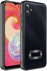 Resim Zore Galaxy ile uyumlu A07 Kılıf Kamera Korumalı Logo Gösteren Zore Omega Kapak Siyah 