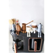 Resim Nomothetic 6'lı Ayaklı Kahve Seti - Moka Pot - Kahve Tanesi - Çaydanlık - Cezve - Kahve Bardağı - Bardak 