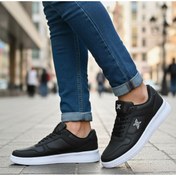 Resim LUTTOON Siyah Erkek Sneaker Günlük Spor Ayakkabısı Esnek Tabanlı Rahat Ergonomik Ortopedik 4027 