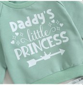 Resim Açık Gri Bebek Kız 2pcs Pantolon Setleri Uzun Kollu Mektup Baskı Kazak Üstleri Ve İpli Pantolon Setleri Açık Gri 