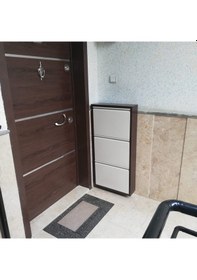 Resim Kaser Marka 3 Lü Dikey Metal Ayakkabılık Beyaz 