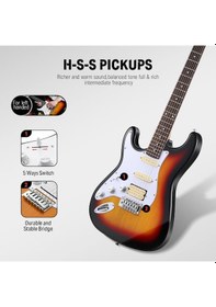 Resim Donner Dst-100sl Solak Elektro Gitar Seti Sunburst 
