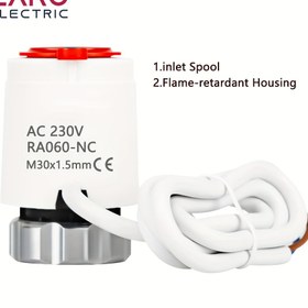 Resim EAREU Elektrikli Aktüatör NC M30*1.5mm 230V Isı Sistemi Termostat Radyatör Valfi için Sabit Sıcaklık, TRV için İdeal, Oda Isı Sistemleri, AC 230V Elektrik Sistemleri|Düşük Voltaj Çalışması|Dayanıklı PC Malzemesi 