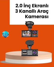 Resim Full Hd Araç Kamerası Çift Yönlü Kayıt Ve Darbe Sensörü 
