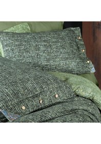 Resim Glamis King Size Battal Boy %100 Pamuk Flanel Pazen Nevresim Takımı Yeşil Yeşil 