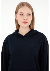 Resim U.S. Polo Assn. Kadın Lacivert Kapüşonlu Sweathırt 50291264-VR033 