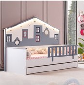 Resim City Montessori Çocuk Odası Dolap Yavrulu Yatak Şifonyer - Gri 