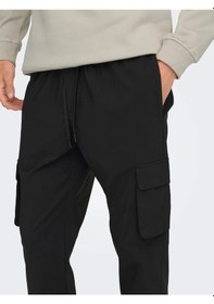 Resim Only & Sons Erkek Slim Fit Siyah Kargo Pantolon - 22029759 Siyah 