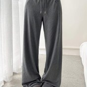 Resim 1 adet Kadın Rahat Düşük Bel Bağcıklı Eşofman, Düz Renkli Polyester Örme Kumaş, Tüm Mevsimler İçin Bol Kesim, Yetişkin Konfor Salon Pantolonu 