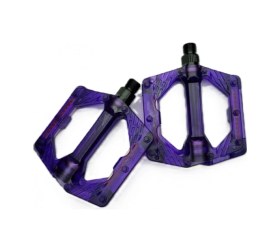 Resim Bisiklet Platform Pedal Şeffaf Bilyalı Mor 