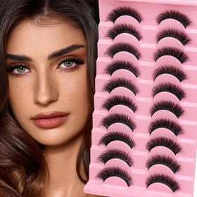 Resim 10 Çift El Yapımı Taklit Mink Kirpik - Doğal, Hacimli 3D Kıvrımlar ile Kedi Gözü ve Tilki Gözü Stilleri, Yeni Başlayanlar İçin Uygun, Yeniden Kullanılabilir, Kolay Saklama için Pembe Tepsili, Günlük Şıklık veya Özel Günler İçin İdeal, Kabarık Kirpikler | Taklit Mink Kirpikler 