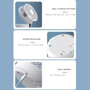 Resim KingKuee USB Şarj Katlanır Taşınabilir Fan 4000 Mah Masaüstü Mini Fan Uzaktan Kumanda Iç Veya Dış Mekan Masa Vantilatörleri Beyaz (Yurt Dışından) 